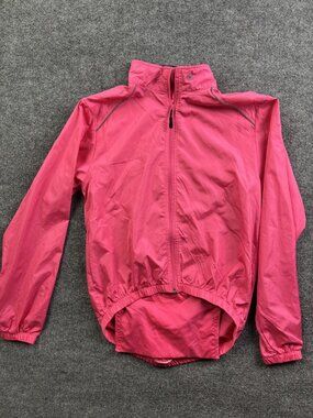 Canari Cycling Jacket Womens Medium Pink Windshirt Full Zip Bike Reflective